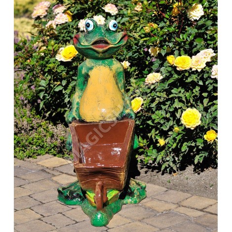 Садовая фигурка Cera Лягушка с тачкой